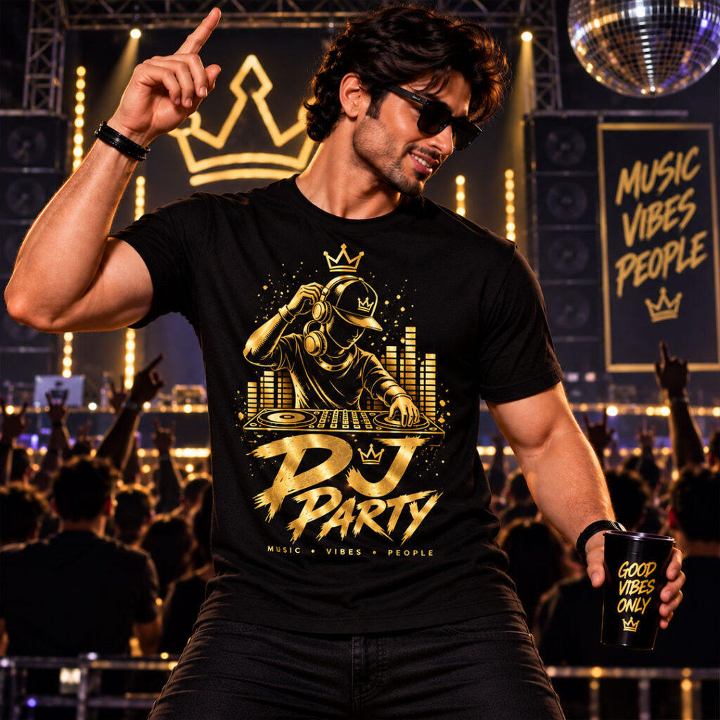 Men Gold Printed